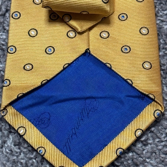 Turnbull & Asser Yellow Polka Dot Tie - Picture 1 of 3